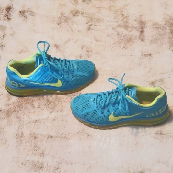 💙Blue and green Nike Air Max sneakers shoes💚 - Picture 3 of 6